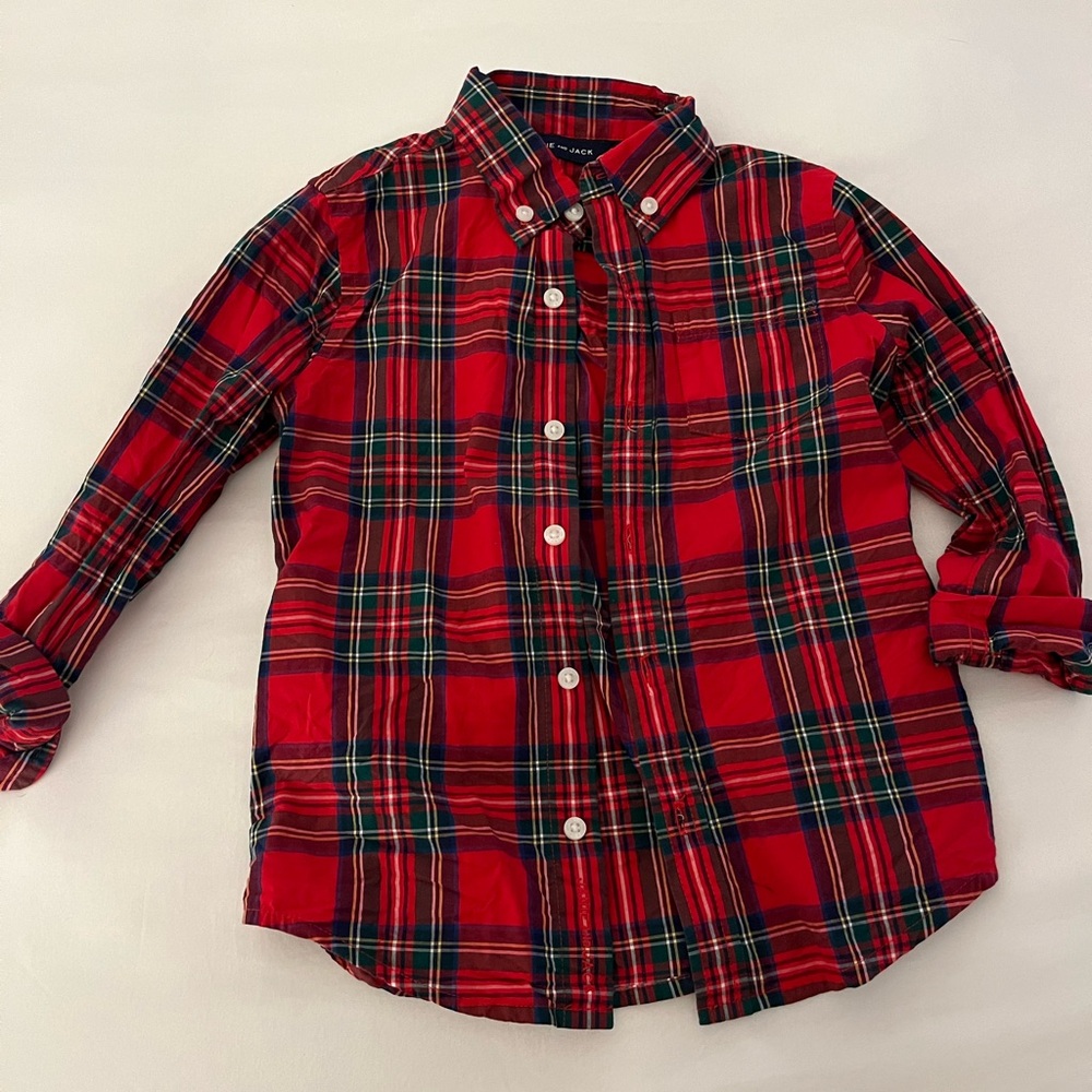 Janie and Jack Boys Christmas Plaid Shirt